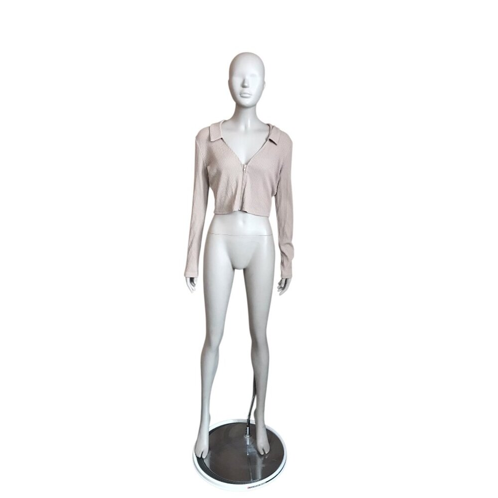 Princess Polly Tan Ribbed Cropped Jacket